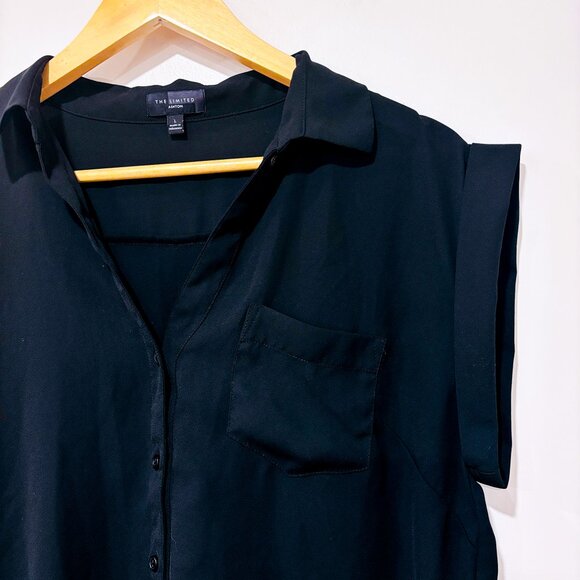 THE LIMITED Black short sleeve blouse | Lightweight | Large * - Picture 3 of 6